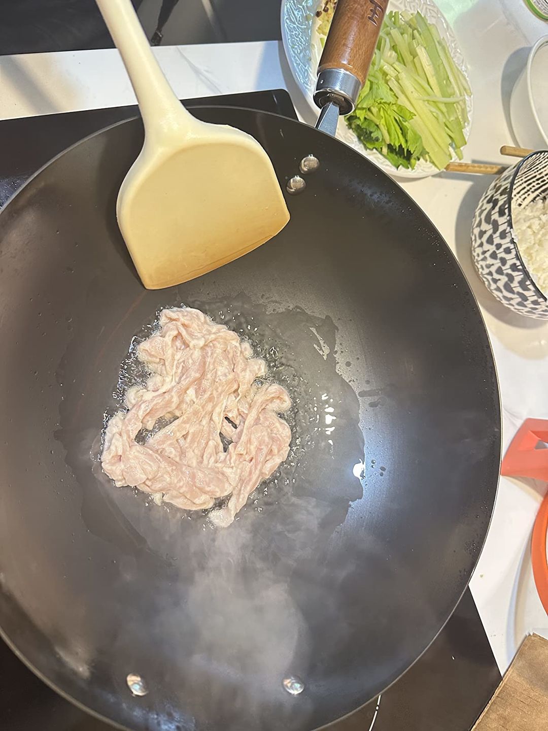 Customer photo review of WANGYUANJI Carbon Steel Wok Pan