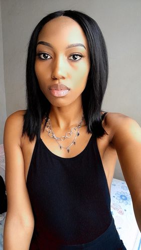 Customer photo review of Brazilian BLUSH 10A Bob Lace Wig - 12"