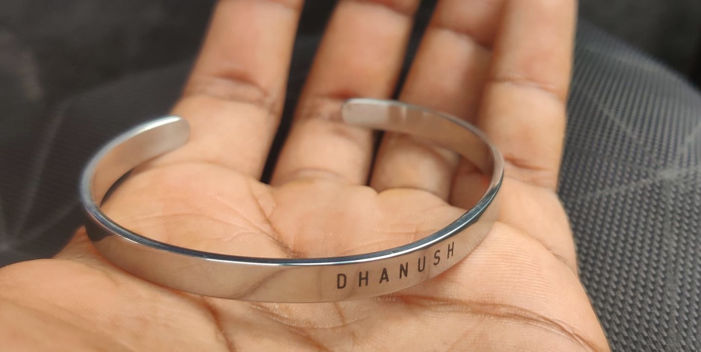 Customer photo review of Personalised Silver Kada