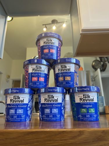 Customer photo review of Folk Revival - Blueberry Almond Hot Cereal Cups - 6 count case