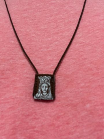 Customer photo review of Premium Brown Scapular, Brown & Cream, Our Lady of Mt. Carmel (Mini)