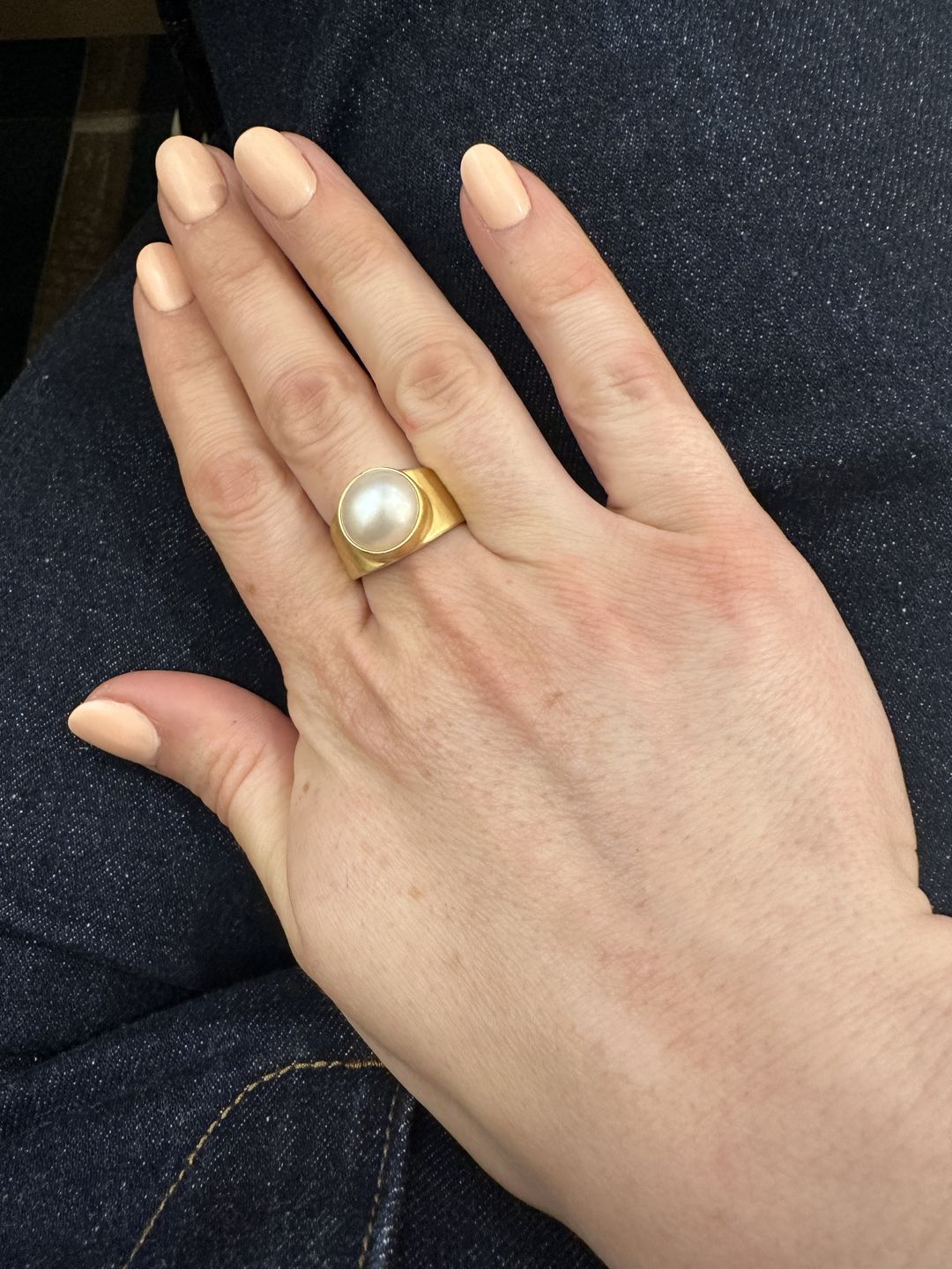 Customer photo review of PEARL DOME RING - GOLD