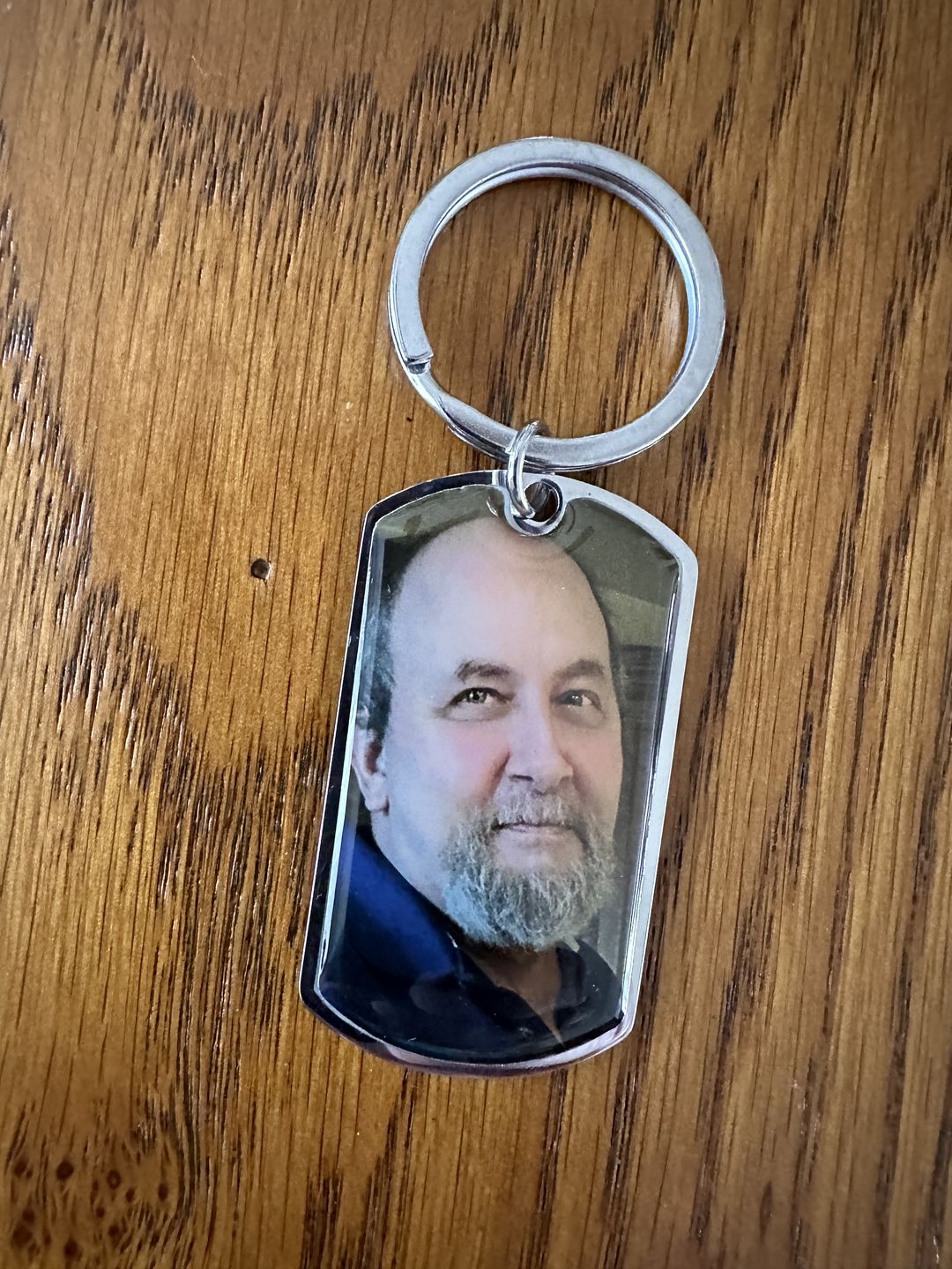 Customer photo review of I Will Carry You With Me Until, Personalized Keychain, Memorial Gifts, Custom Photo