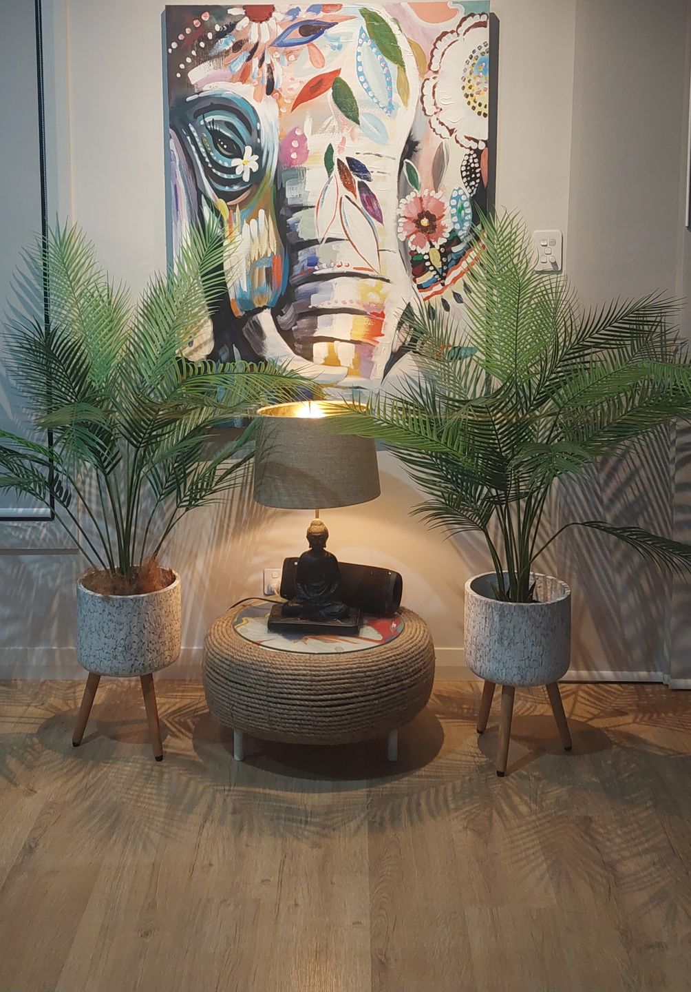Customer photo review of Artificial Modern Bushy Areca Fern Tree 120cm