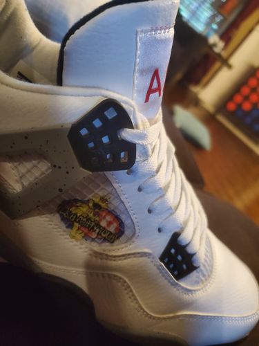 Customer photo review of Personalized Sneakers, Custom Sneakers, Put name or business name on it, AJ4-C05102