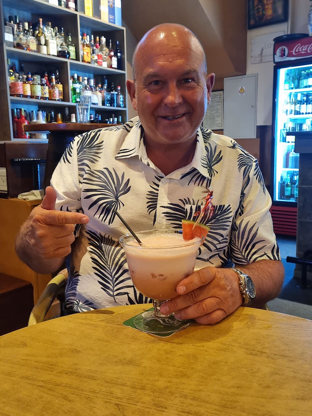 Customer photo review of Men's Hawaiian Casual Holiday Cotton Pocket Button Up Summer Beach Short Sleeve Shirt
