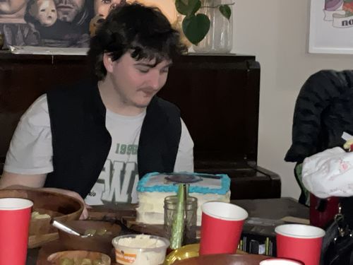 Customer photo review of 19 cm x 19 cm Square Pre-cut Custom Edible Icing Image