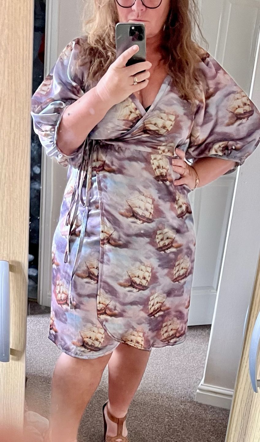 Customer photo review of Sailing Ships Satin Fabric