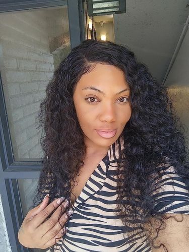 Customer photo review of Deep Wave Pre-Made Hairline 360 Lace Frontal Ponytail Wig