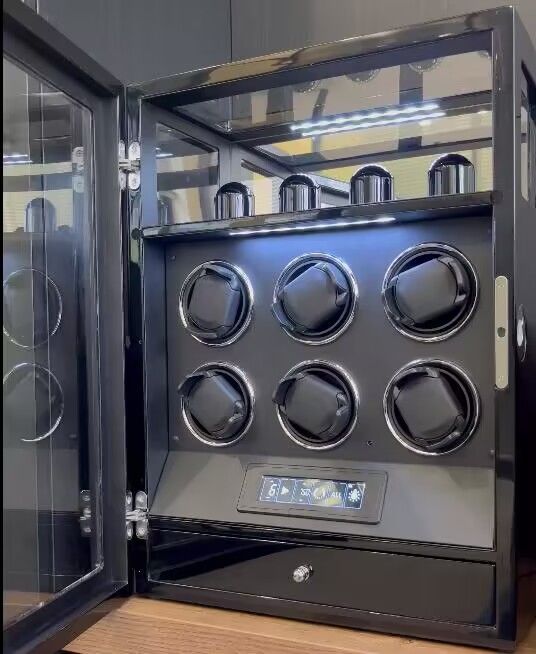 Customer photo review of Fingerprint Lock Watch Winders with 4 Watch Holders Storage Touch-screen LCD Remote Control Watch Case