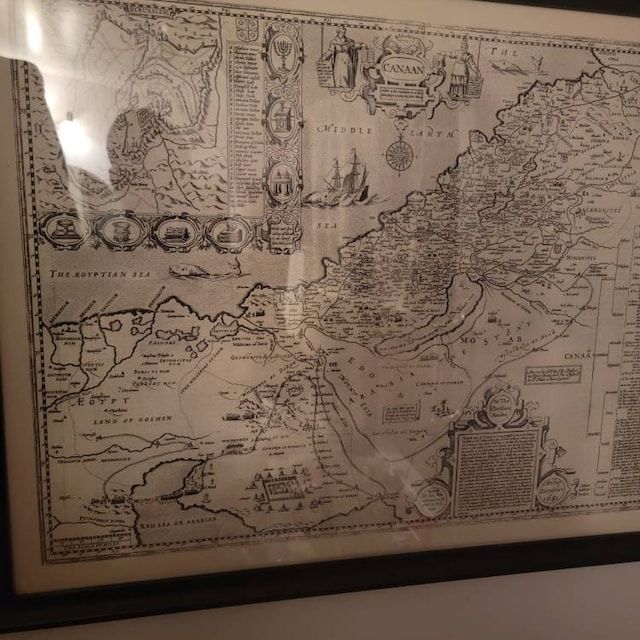 Customer photo review of Old Map of Canaan, Israel, in 1627 by John Speed - Jerusalem, Levant, Palestine, Middle East - Moses & Bible Chart