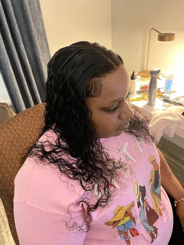 Customer photo review of Deep Wave Pre-Made Hairline 360 Lace Frontal Ponytail Wig