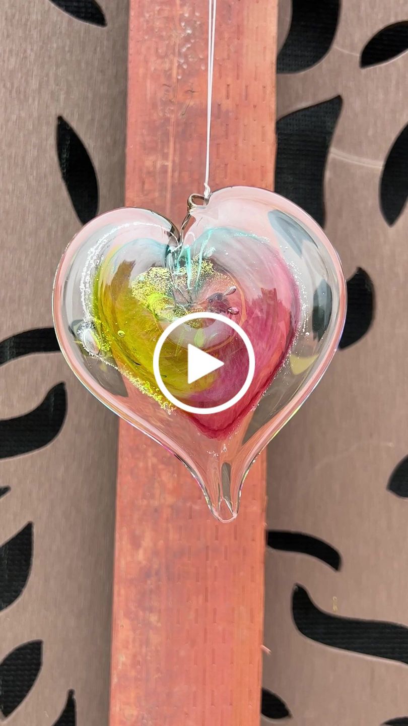 Customer video review of Dichroic Heart Suncatcher with Infused Cremains