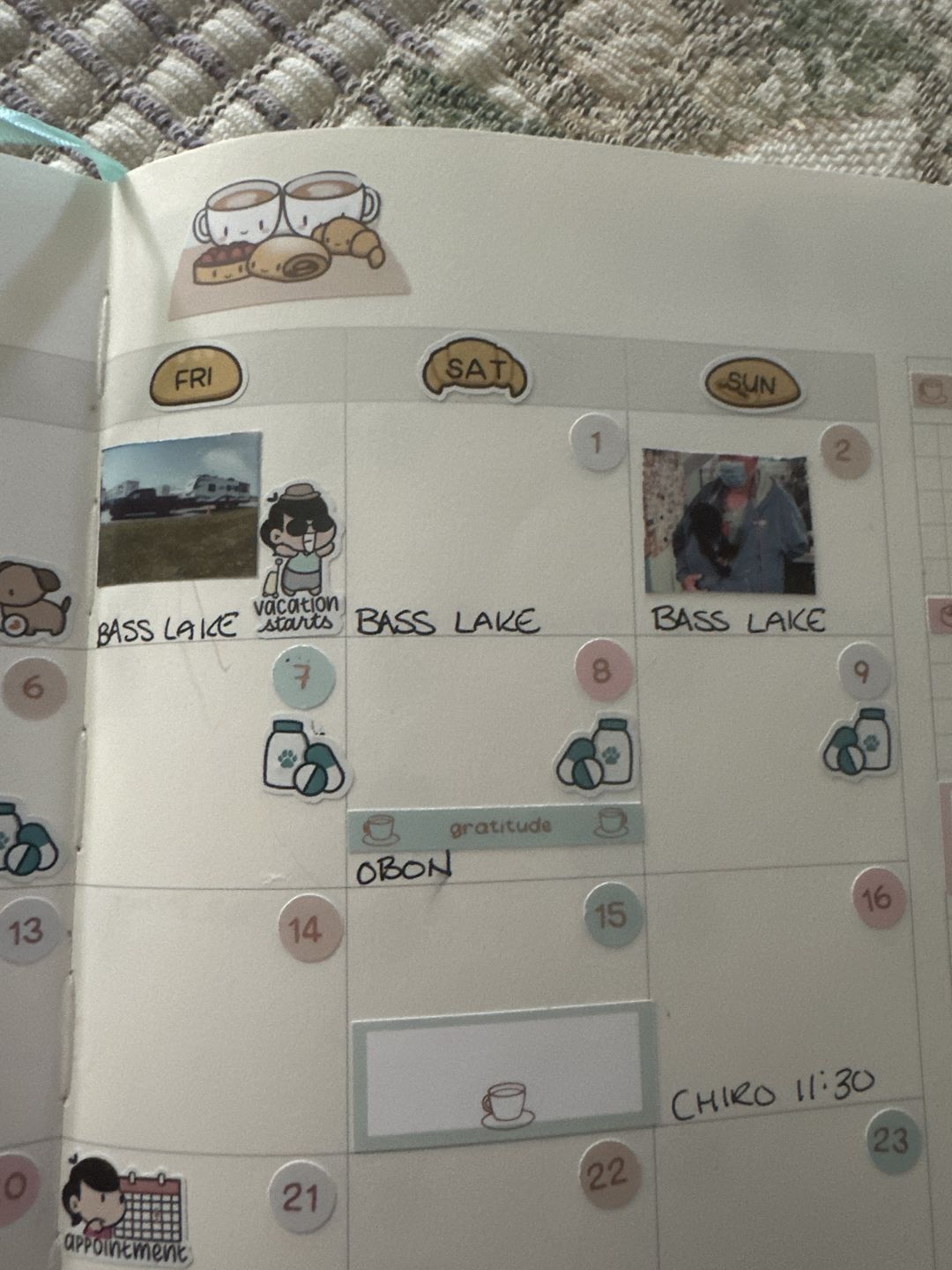 Customer photo review of Vacation Days Planner Stickers