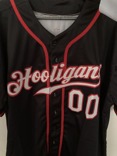 Customer photo review of Custom Black White-Red Authentic Skull Fashion Baseball Jersey