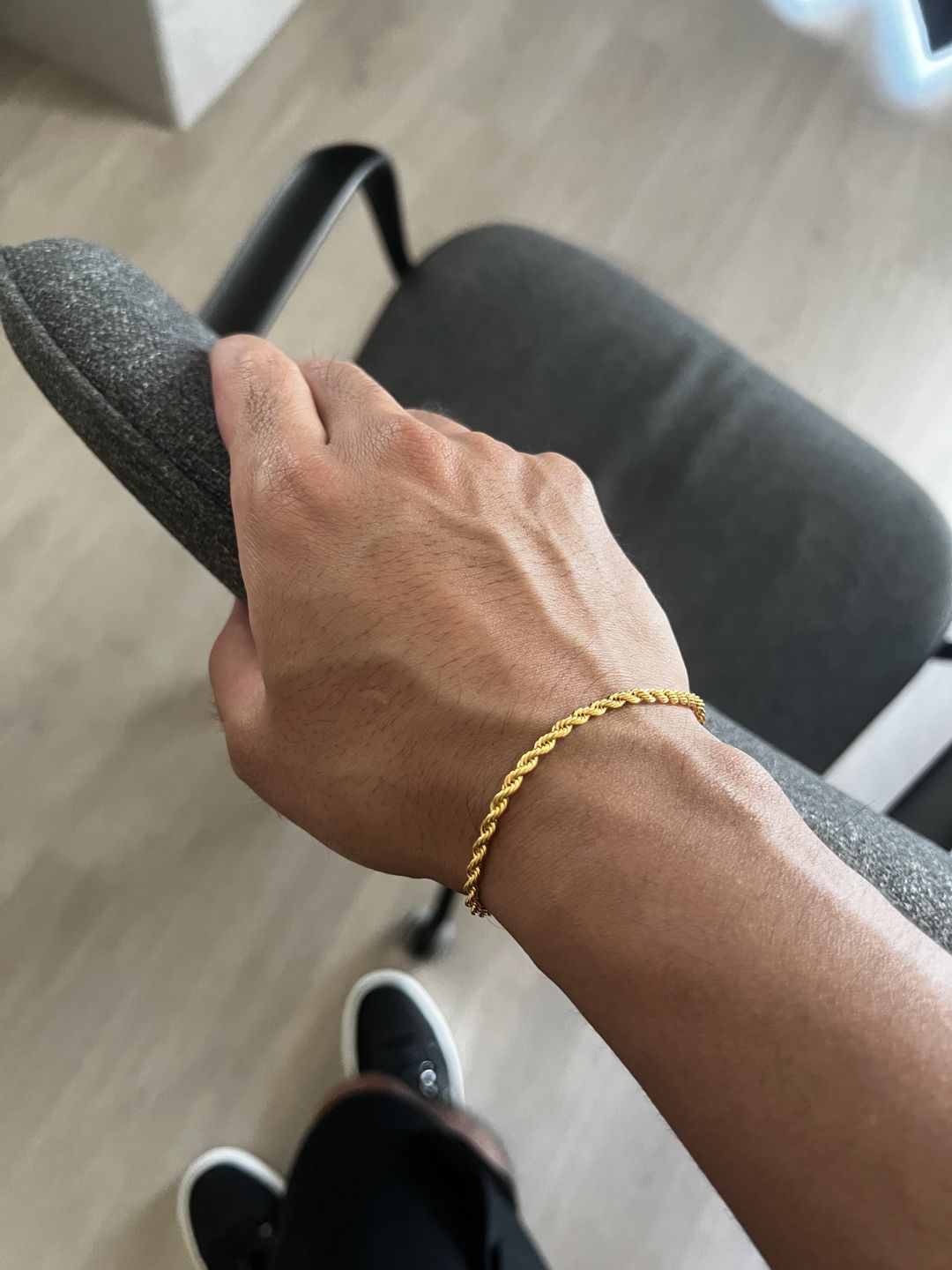 Customer photo review of CLEAN ROPE BRACELET. - 3MM 18K GOLD