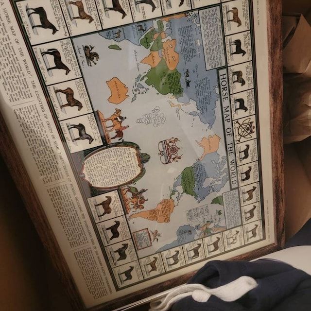 Customer photo review of Old Horse Map, 1936 - Old World Atlas Chart with Origins of Breeds - Thoroughbred, Mustang, Shire, Polo Pony, Arabian