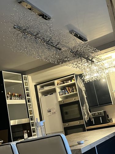 Customer photo review of Modern 12-Light Crystal Chandelier