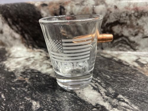Customer photo review of 'Merica Flag .308 Real Bullet Glass Set