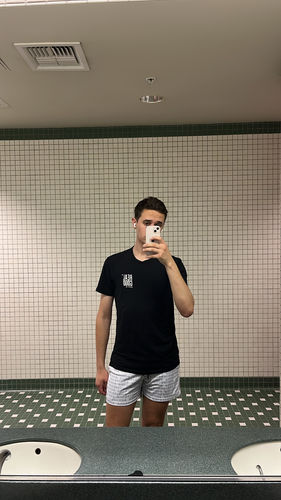 Customer photo review of SquidHaus 4in inseam White Shorts