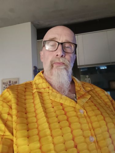 Customer photo review of Corn Print Men's Short Sleeve Shirt