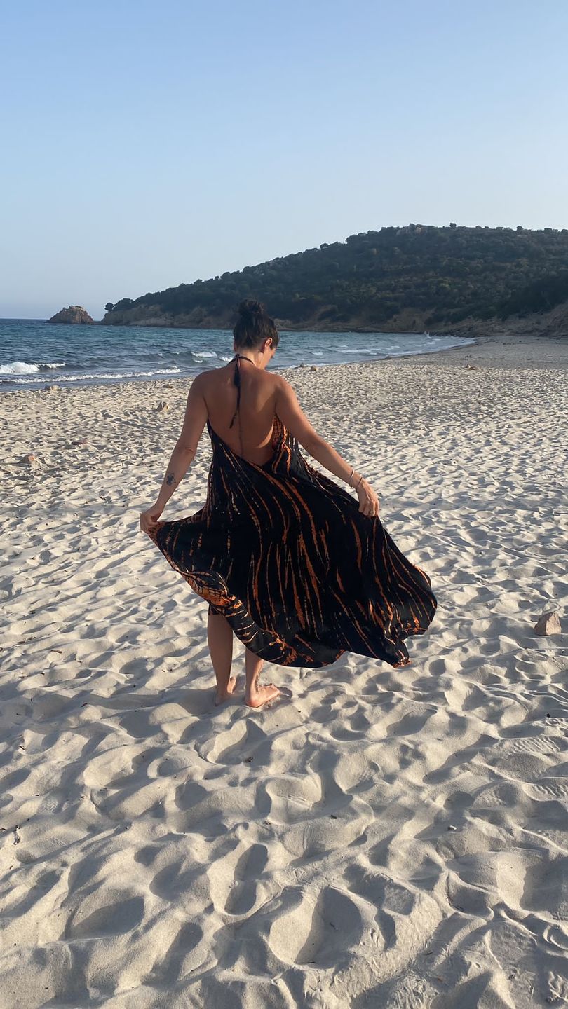 Customer photo review of Flamingo Tie Dye Dress Phoenix