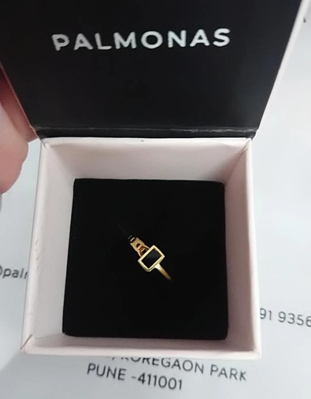 Customer photo review of Black Charm Ring- 18k Gold Plated