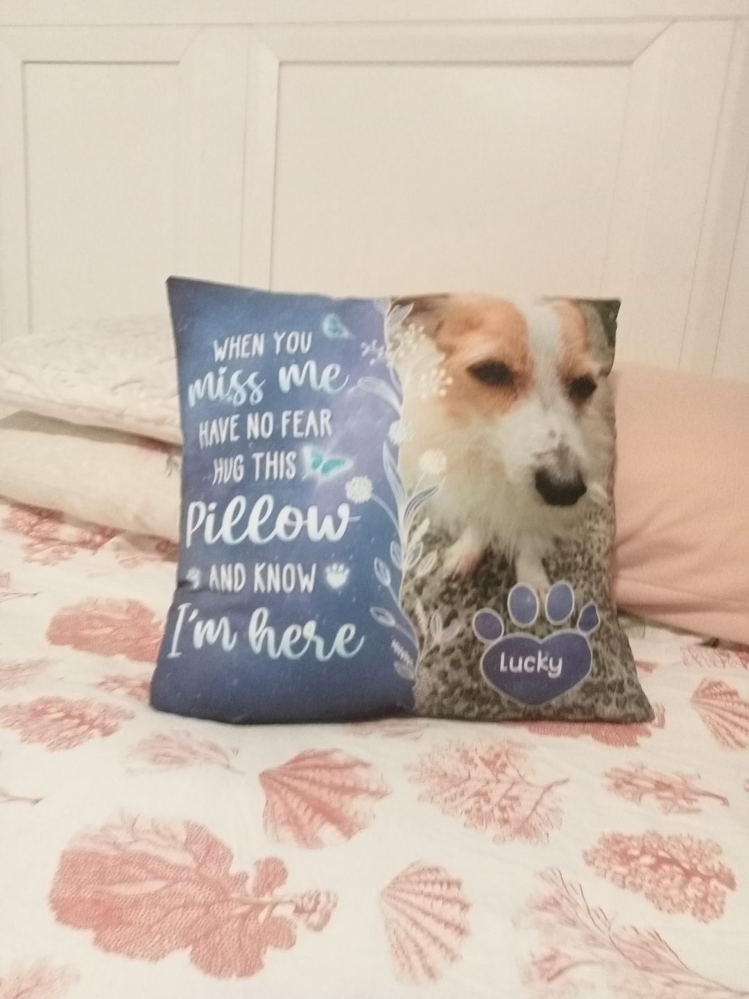 Customer photo review of Custom Photo My Love For You Is Always Here - Memorial Personalized Custom Pillow - Sympathy Gift, Gift For Pet Owners, Pet Lovers