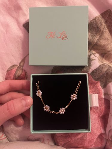 Customer photo review of Sweet Life Pearl Flower Armband 14K Vergoldet