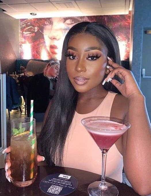 Customer photo review of 4C Edges | Luvwin 180% Density Straight with Yaki Edges Free Parting Undetectable Lace Front Wig | Afro Inspired