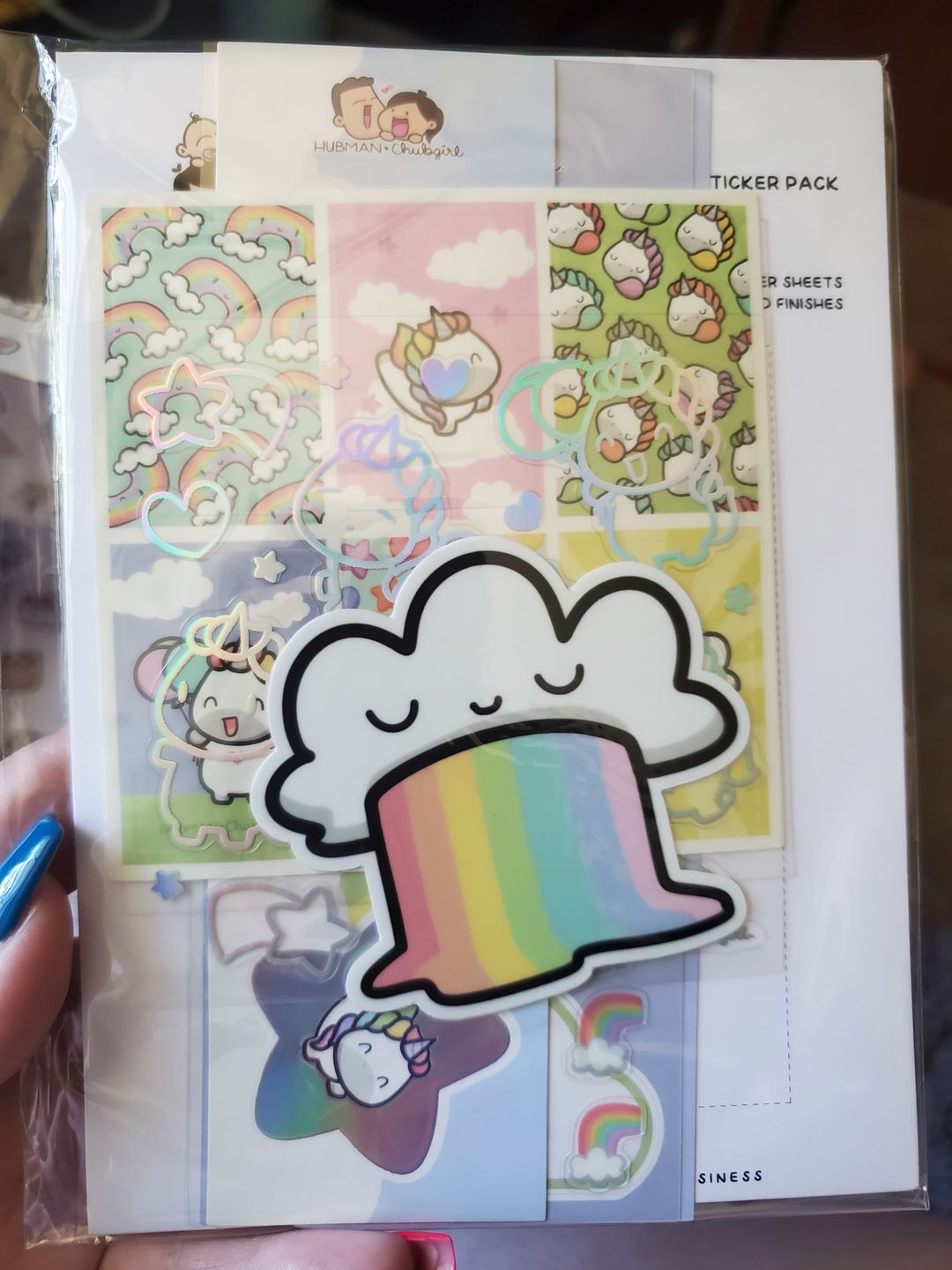 Customer photo review of Rainbow Unicorns Variety Sticker Pack