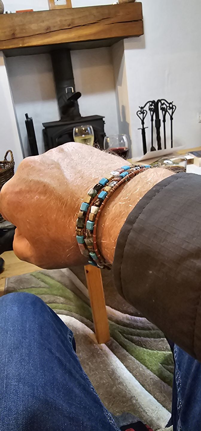 Customer photo review of Celestial Natural Stone Leather Bracelet