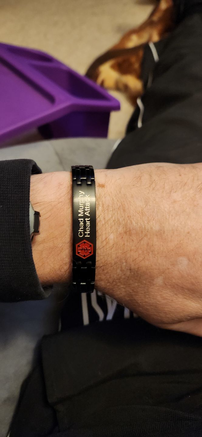 Customer photo review of Black Stainless Steel Medical Alert ID Bracelet for Men