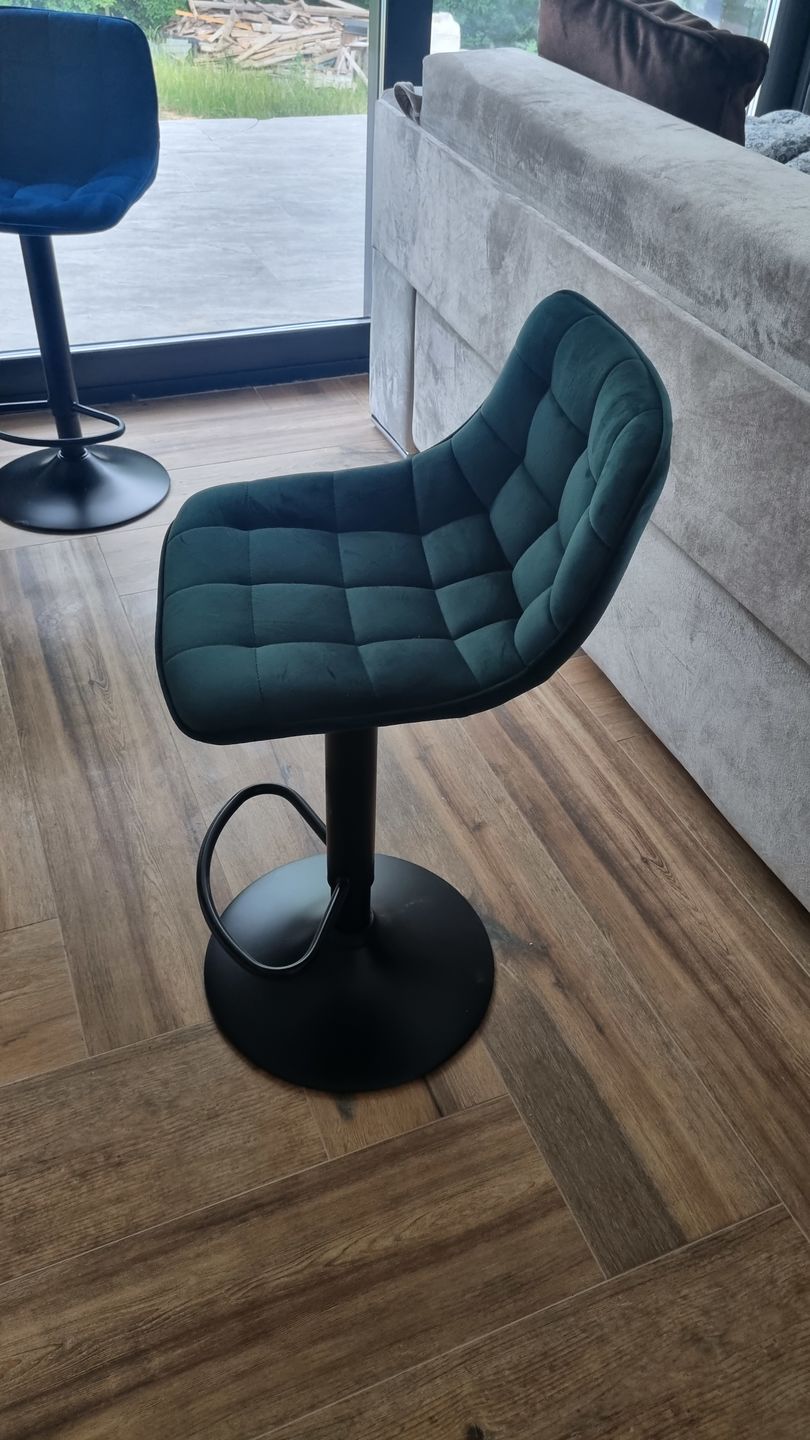 Customer photo review of Scaun bar H95, verde inchis/gri inchis, stofa/otel, 43x44x84/106 cm