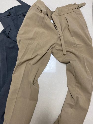 Customer photo review of Men's Draped Business Casual Slim High Waist Suit Pants