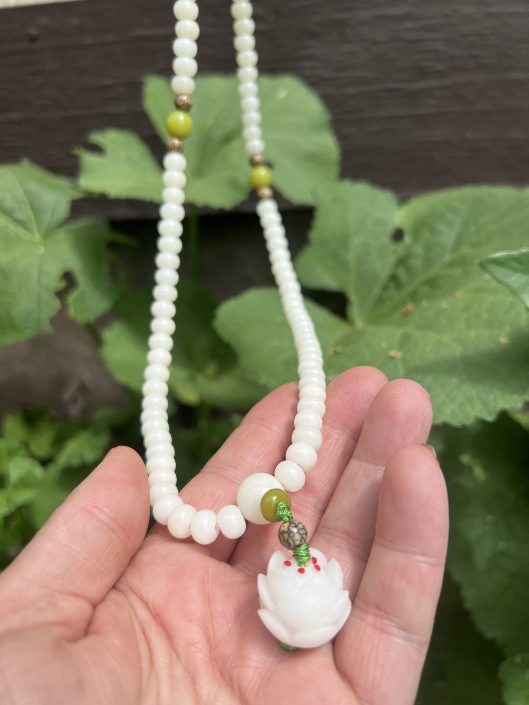 Customer photo review of White Jade Pure River of Calm Mala
