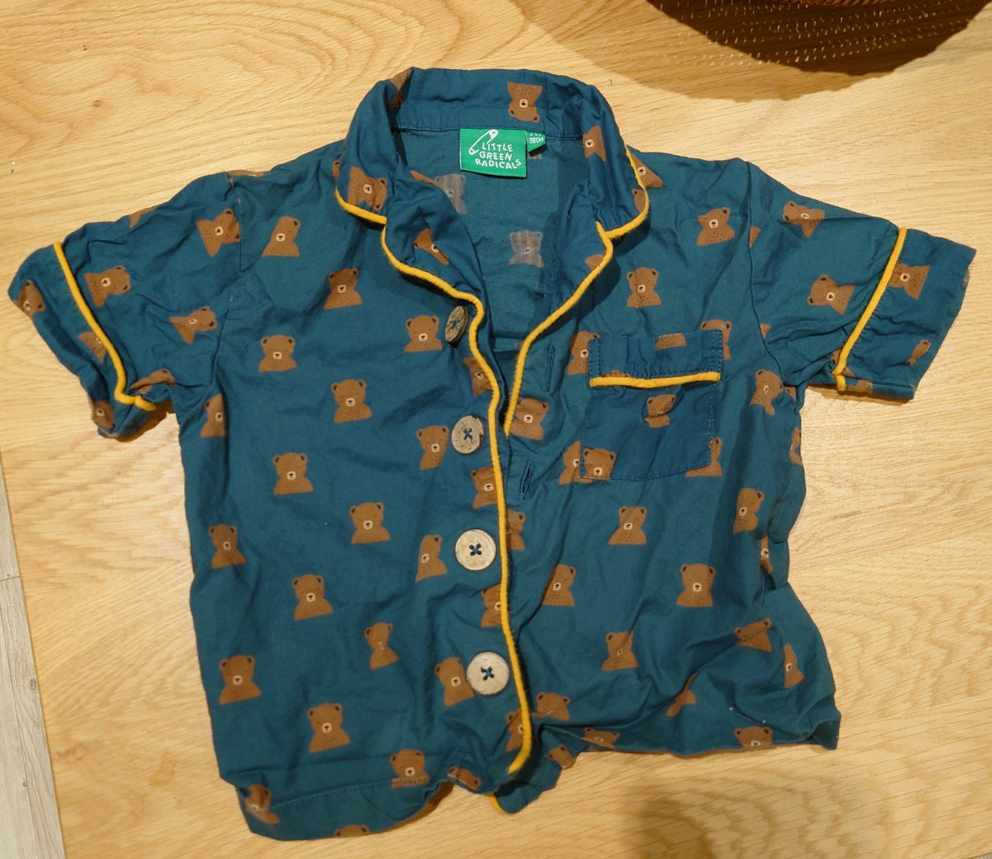 Customer photo review of Navy Bears Button Through Pyjama Short Set
