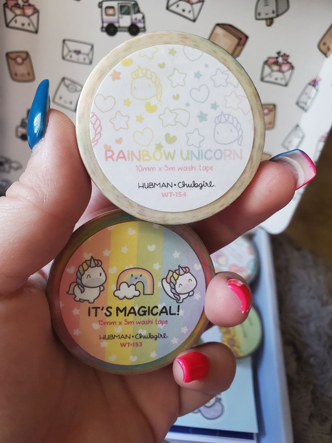 Customer photo review of Rainbow Unicorns Washi Tape (Set of 2)
