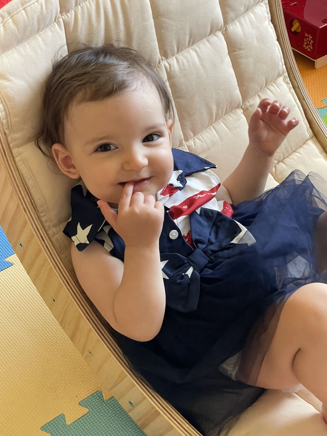 Customer photo review of Thick Cushion for our Hazel Rocker - Rocker Not Included