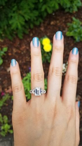 Customer photo review of Arrow CZ Split Shank Ring in Sterling Silver