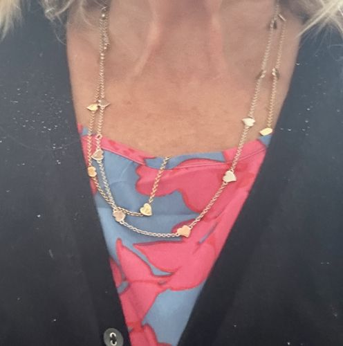 Customer photo review of Amore Heart Station Necklace