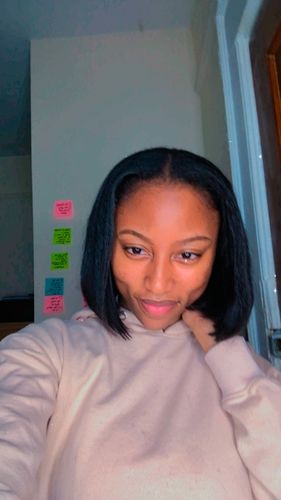 Customer photo review of No Sew In, No Glue Bob Wig U Part Wig/ V Part Wig