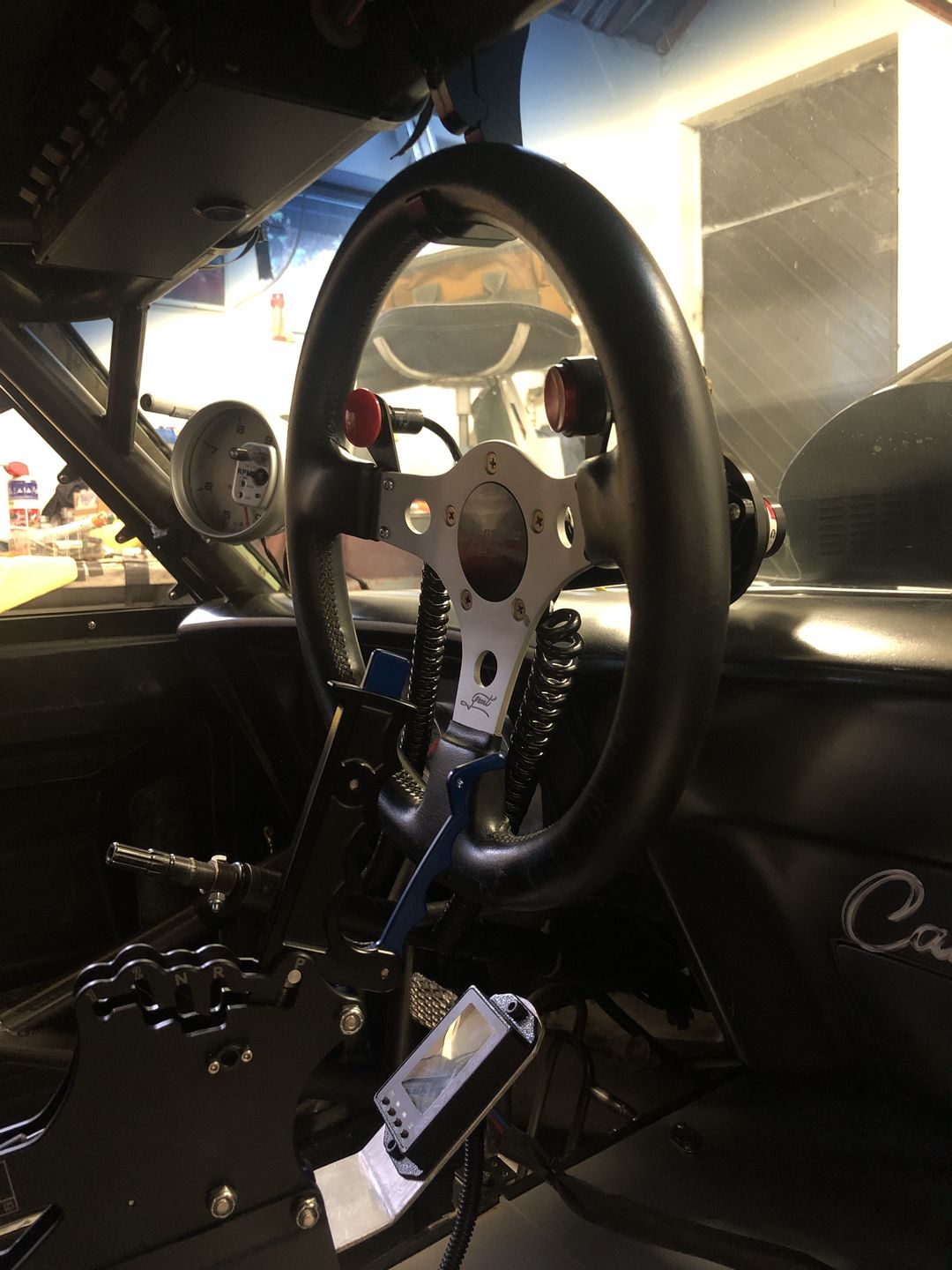 Customer photo review of Billet High Clearance Roll Bar Helmet / Steering Wheel Hook 1.625" 43-10001