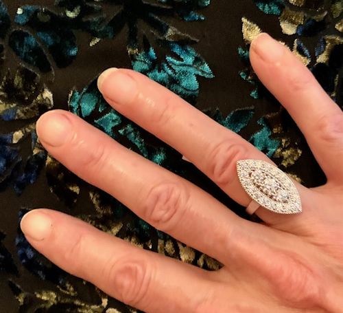 Customer photo review of 3-Stone Navette 0.45ct CZ Ring in Sterling Silver