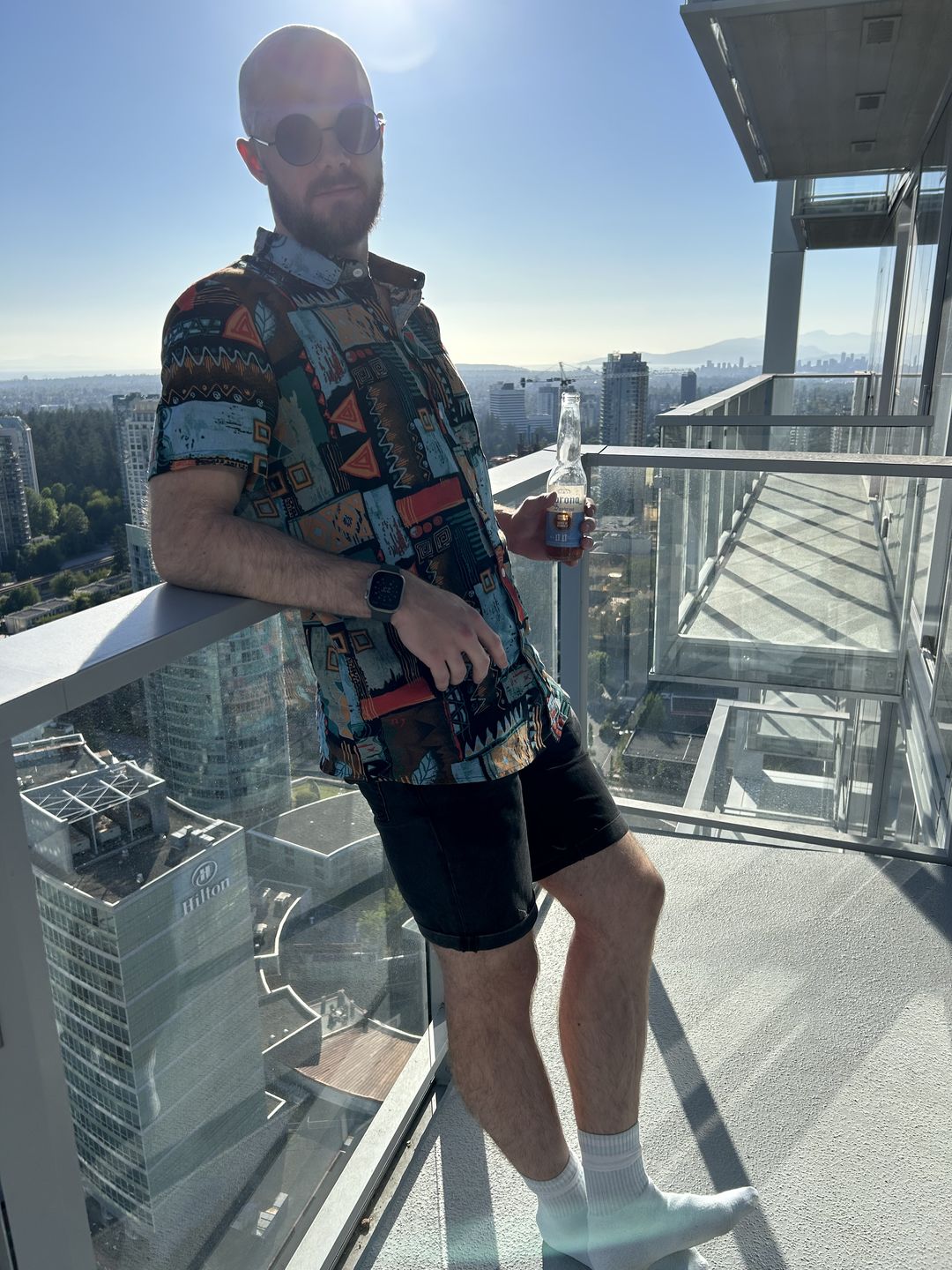 Customer photo review of Tribal Geometry Print Button Up Shirt