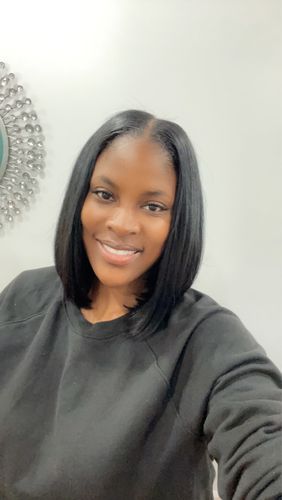 Customer photo review of No Sew In, No Glue Bob Wig U Part Wig/ V Part Wig