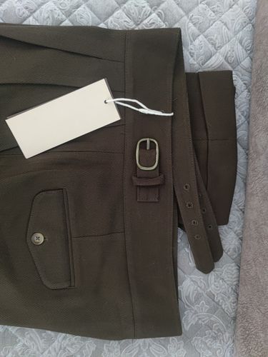 Customer photo review of Casual High Waist Solid Color Straight Trousers