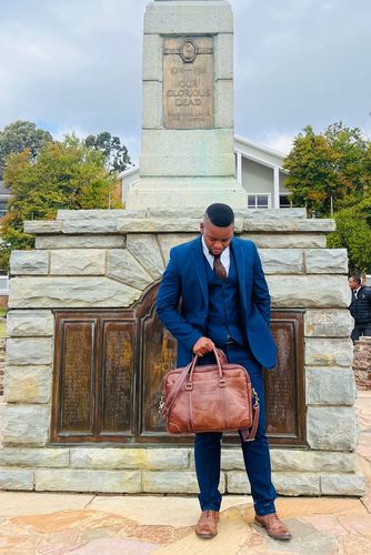 Customer photo review of Hayden Leather Messenger Bag Dark Brown