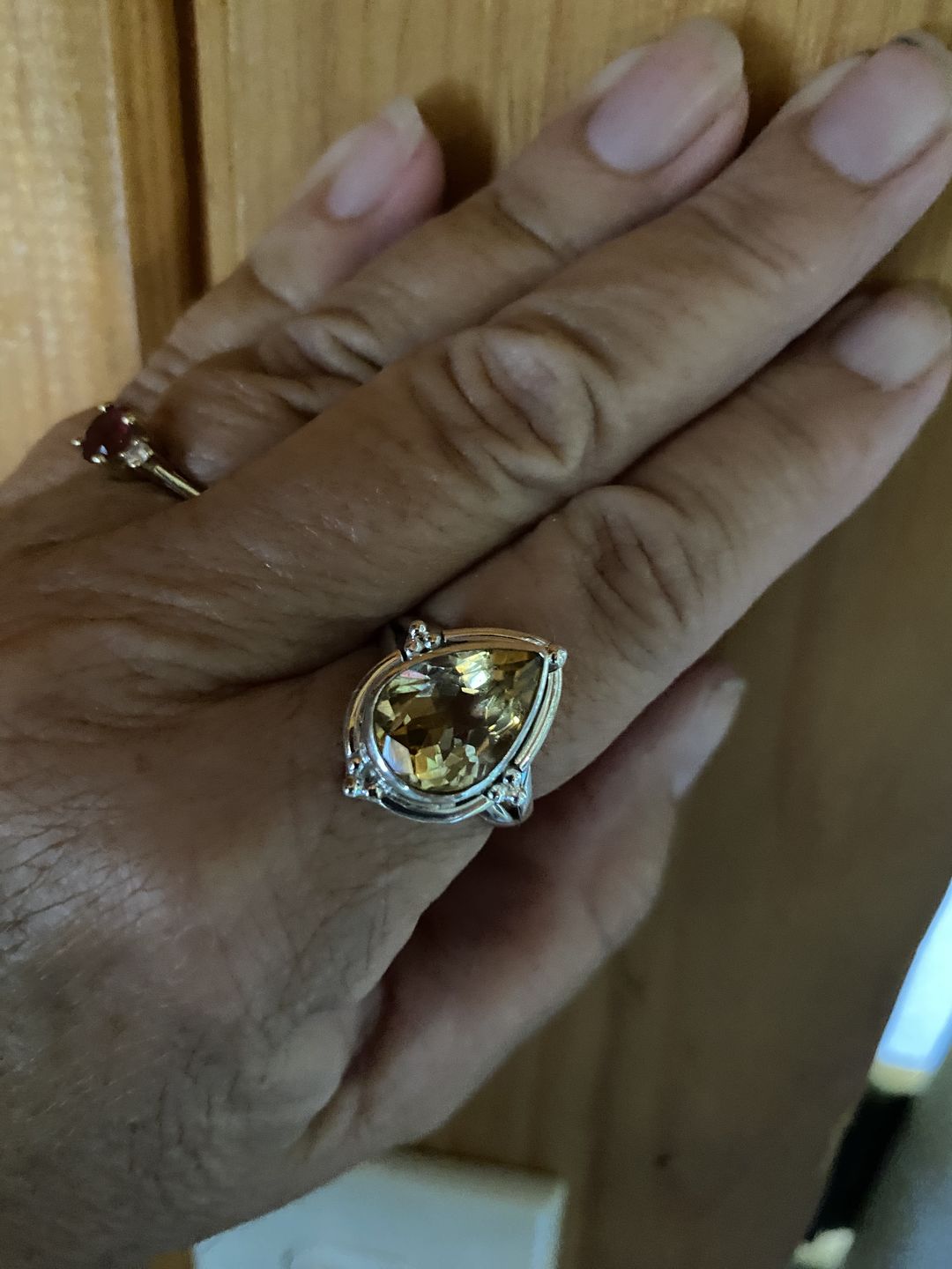 Customer photo review of Citrine Teardrop Ring Sterling Silver