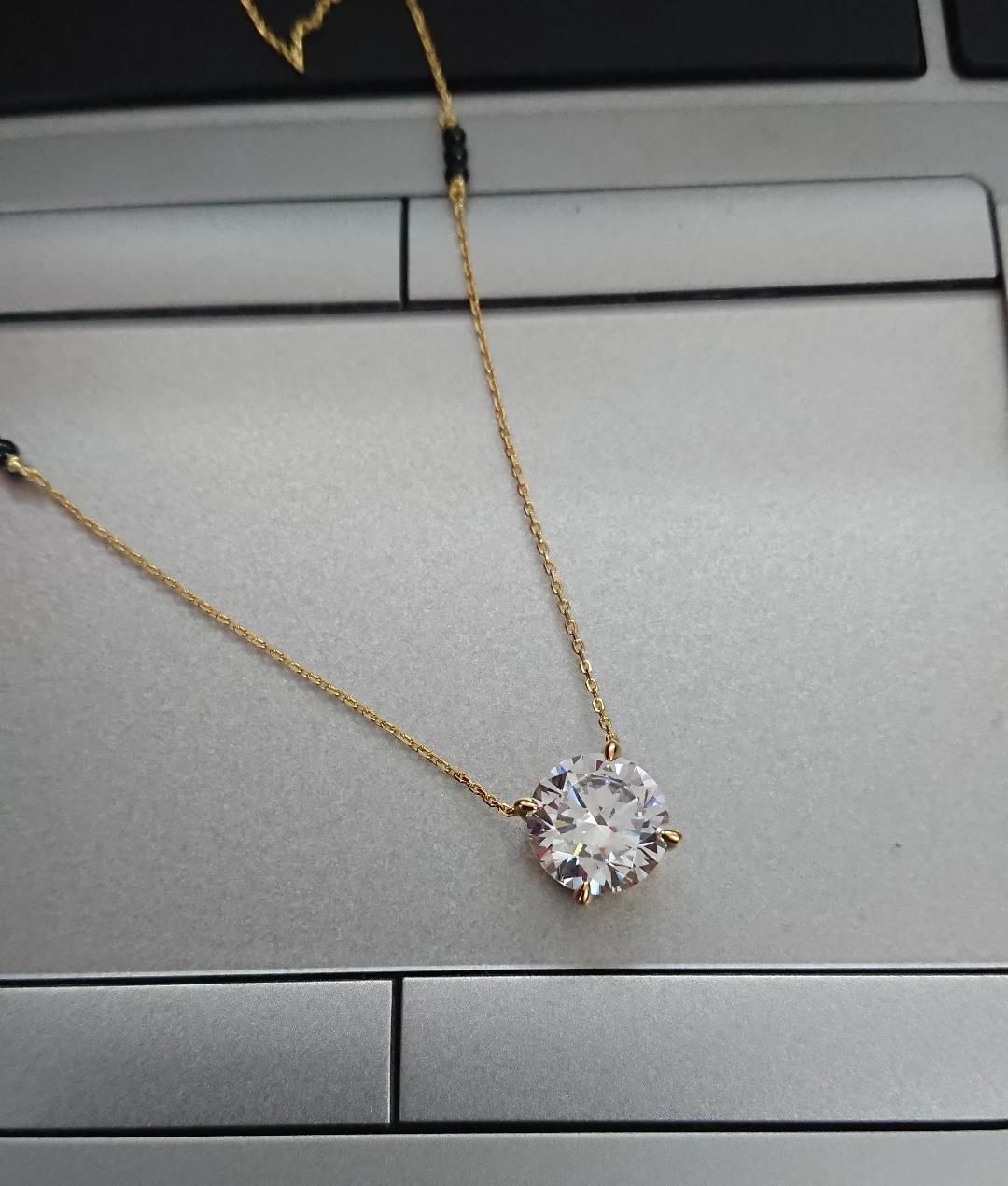 Customer photo review of Royal Solitaire Diamond Mangalsutra   | BIS Hallmarked | 18k Gold Vermeil